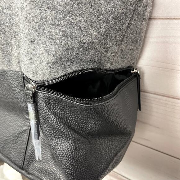 DSW Felt Weekender Tote Overnight Travel Bag With Shoe Compartment Gray - Picture 3 of 9